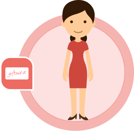 lady with gift aid icon