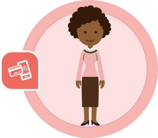 lady with contactless icon