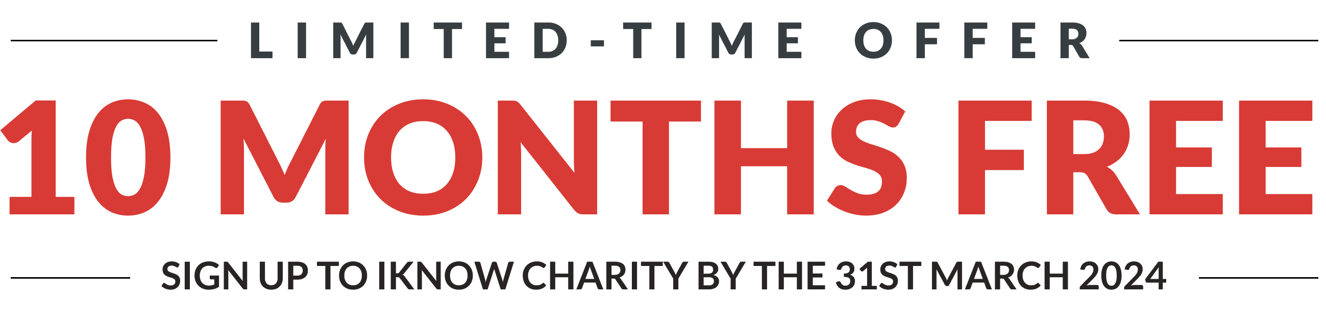 Sign up to iKnow Charity to get 10 months free